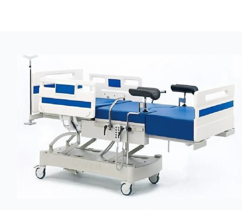 Electric delivery bed with casters for easy mobility – essential gynecologist medical equipment for labor and delivery
