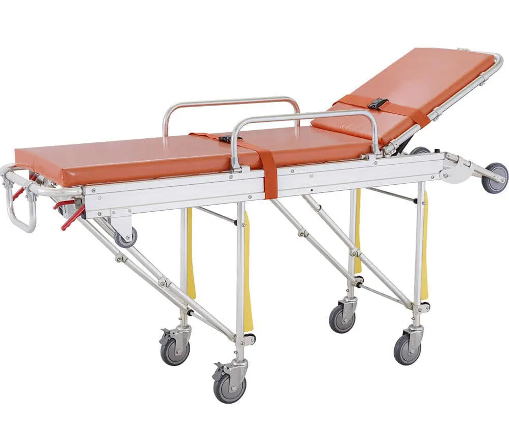 Durable SKB039(D) emergency ambulance stretcher with secure lock system.