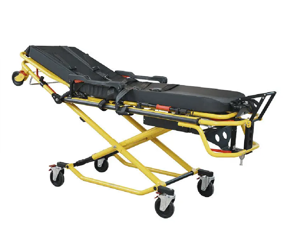 Foldable ambulance stretcher SKB039(G) for emergency patient handling.